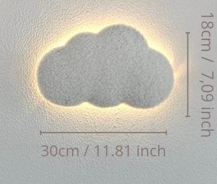 Set van 2 Wolken Wandlampen – Medium | Sfeervolle Babykamer Nachtlamp | LED Wanddecoratie voor Kinderkamer