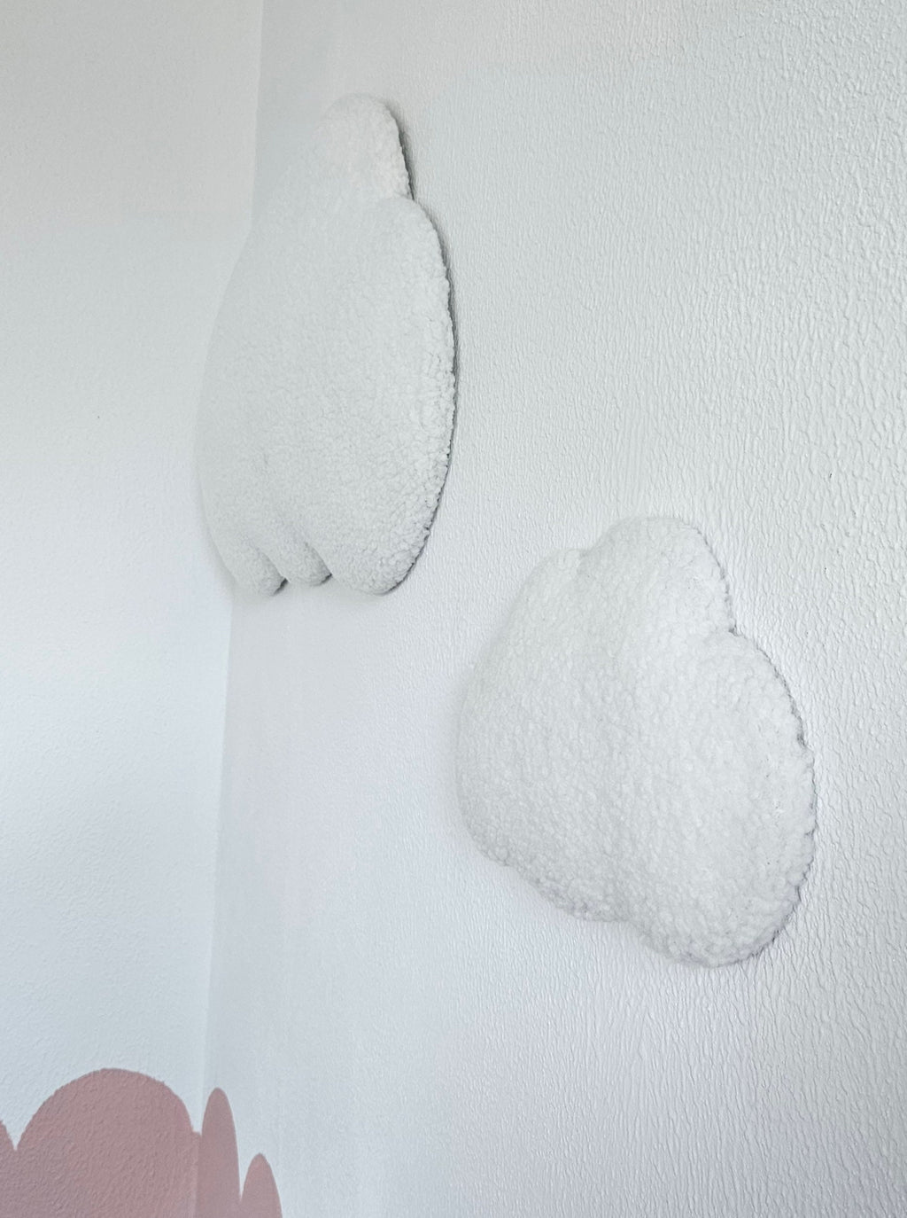 Set Babykamer wanddecoratie wolk boucle, kinderkamer deco, babyshower gift, baby wolken gebroken wit