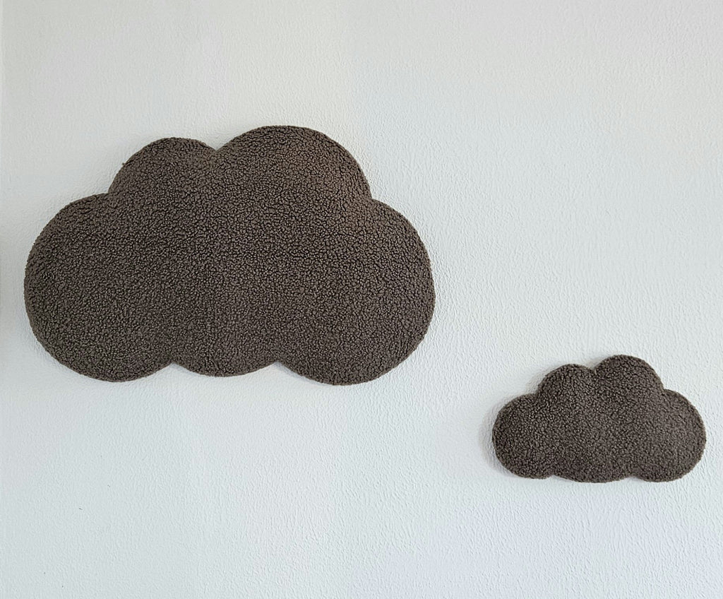 Set Babykamer wanddecoratie wolk boucle, kinderkamer deco, babyshower gift, baby wolken taupe