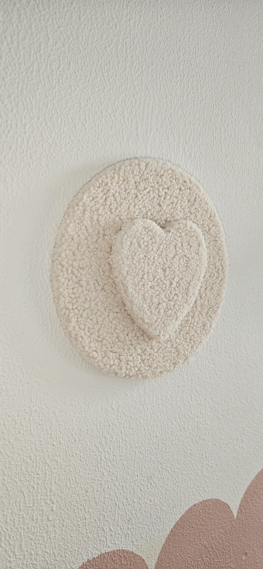 Hartje wanddecoratie champagne meerdere kleuren beschikbaar babykamer, boucle wanddecoratie, kinderkamer, babyroom