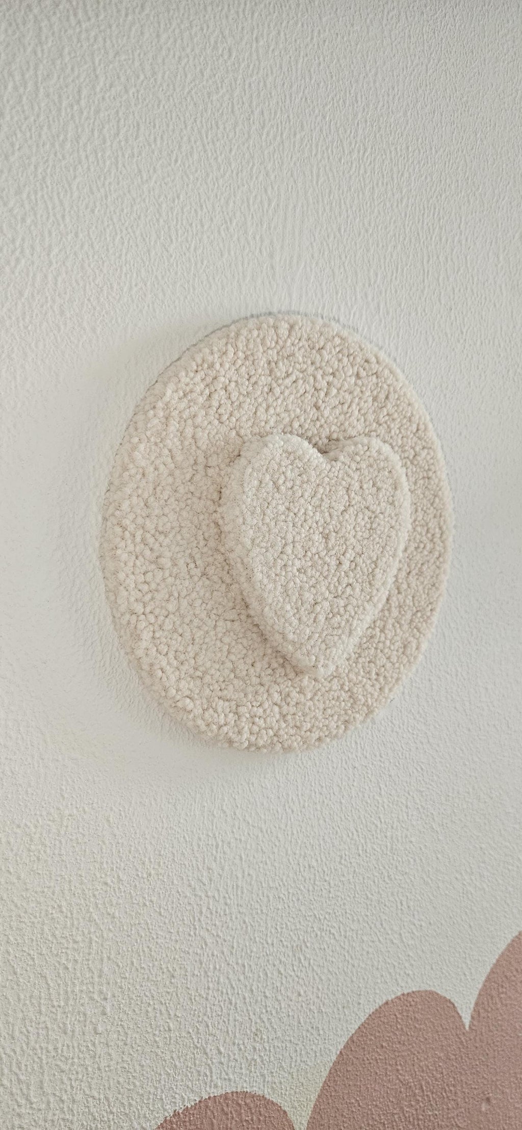 Hartje wanddecoratie champagne meerdere kleuren beschikbaar babykamer, boucle wanddecoratie, kinderkamer, babyroom