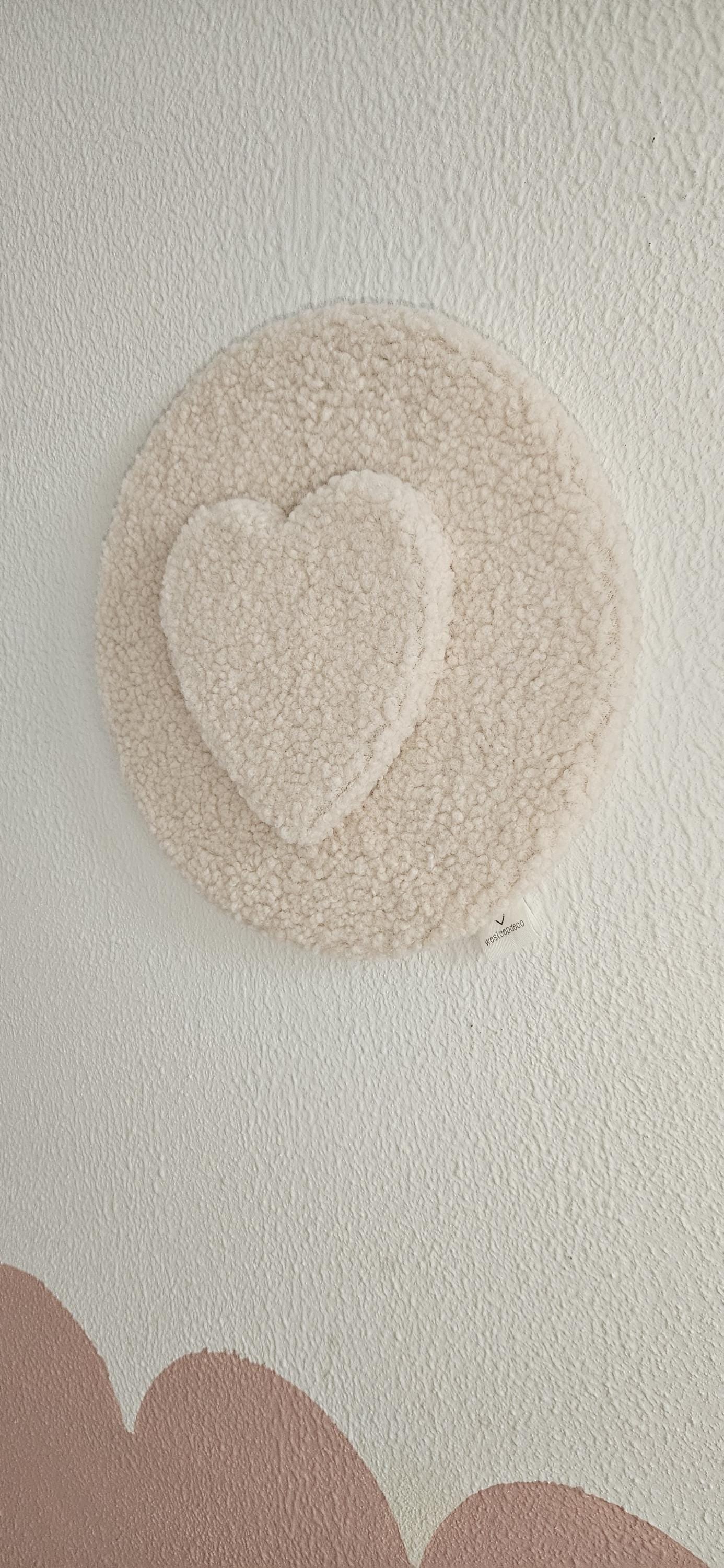 Hartje wanddecoratie champagne meerdere kleuren beschikbaar babykamer, boucle wanddecoratie, kinderkamer, babyroom