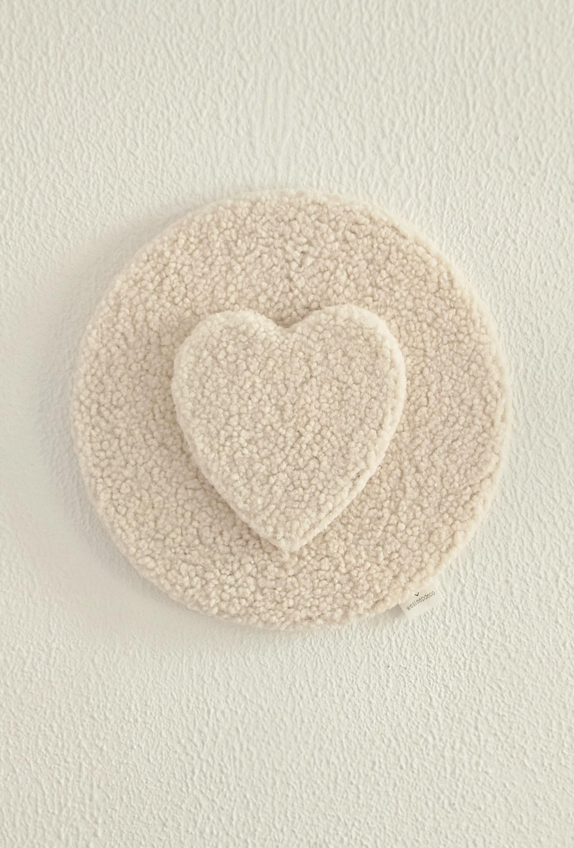 Hartje wanddecoratie champagne meerdere kleuren beschikbaar babykamer, boucle wanddecoratie, kinderkamer, babyroom
