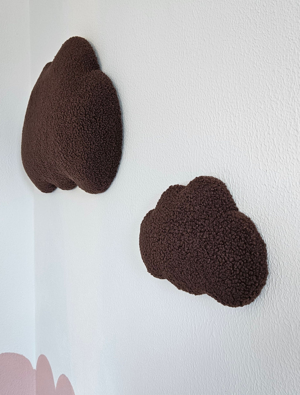 Set Babykamer wanddecoratie wolk boucle, kinderkamer deco, babyshower gift, baby wolken bruin