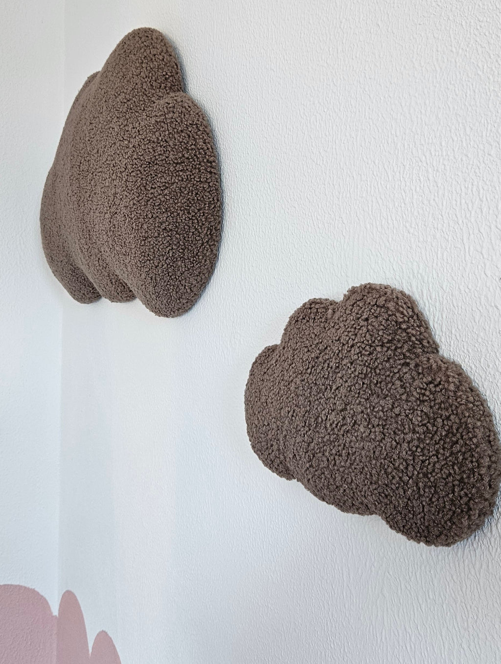 Set Babykamer wanddecoratie wolk boucle, kinderkamer deco, babyshower gift, baby wolken taupe