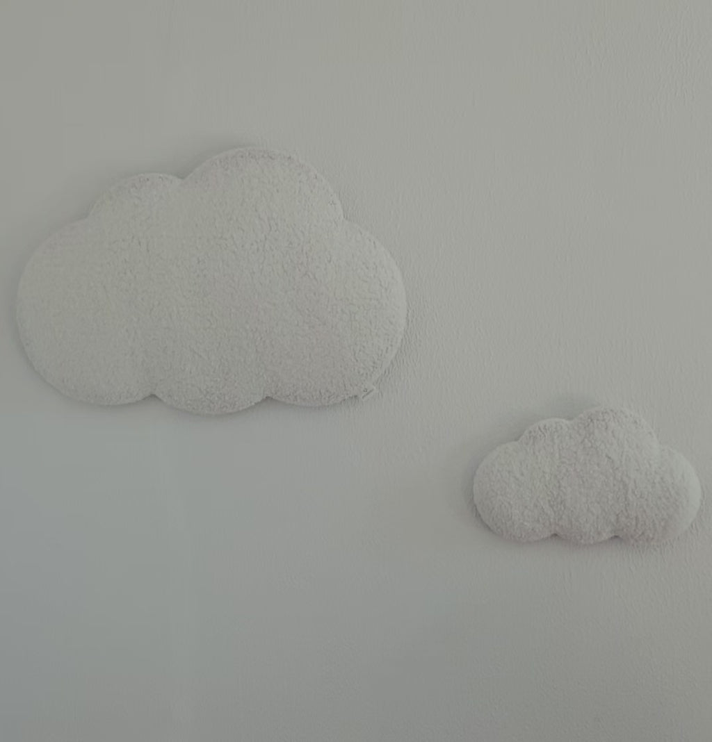 Set van 2 Wolken Nachtlampen – Babykamer Wandlampjes (Groot + Medium)